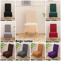 Elastis Chair Cover Sarung Kursi Makan Rumbai Penutup Sarung Kursi