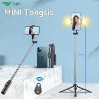 TNW T08 Tongsis Bluetooth Tongsis Tripod Mini Selfie Stick Remote 3in1