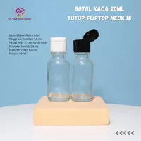 botol kaca 20ml fliptop natural / botol fliptop 20ml kaca