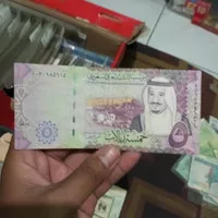 uang asing 5 riyal arab saudi uang kuno arab uang polimer riyal