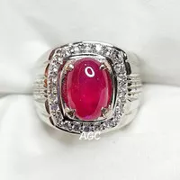 Cincin Batu Natural Pink Ruby Corundum Asli Original