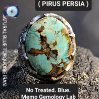 Batu Natural Pirus Persia Urat Emas + MEMO Ring Dim Kantoran