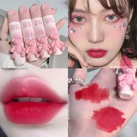 GEGE BEAR Pink Matte Lip Glaze Silky Lip Gloss Lip Tint Matte Lip Glaze Nude Natural Colour Waterproof Tahan Lama Make up Korea Lipstick Korea