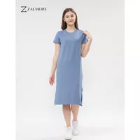 Zalmore Basic Midi Dress with Slit Premium Knit