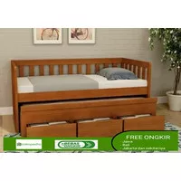 dipan double bed, dipan laci, dipan laci double bed kayu jati