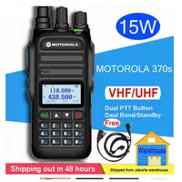 HT Motorola 370S Walkie Talkie High Power UV Radio Walkie talkie jarak jauh Walkie talkie anak Radio ht Radio fm Type-c Battery 6800mAh DCS FM SQL VOX DTMF H L Ht motorola radio dua arah tahan air 15W Daya Tinggi Luar ruangan tahan debu Tahan Guncangan An