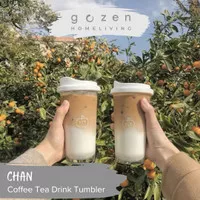 |GOZEN| CHAN Botol Air Cup Minuman Estetika Tumbler Bottle Kopi Teh Estetis Bottle Straw Kopi Starbucks Bening Tumbler Sedotan Infused Water Transparan Botol Saringan Air Minum Minimalis