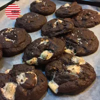 Dark Chocolate Marshmallow Cookies / S'mores / Dark Cokelat