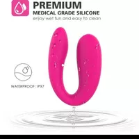 Vibratorr Wanita Remot With Bluetooth 12 Speed Waterproof Silikon-Pink