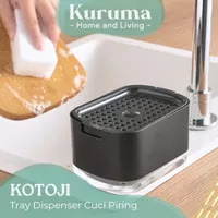 KURUMA - KOTOJI Tempat Sabun Pencet Mudah Kontainer Tekan Ditergent Simpel Wadah Dispense Soap Dish Estetis Penyimpanan Sabun Tekan Perlengkapan Dispenser Sabun Cuci Push Pintar