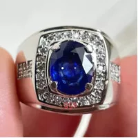 batu cincin permata natural blue saphire top cristal