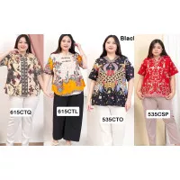Blouse Batik Super Jumbo Bigsize Baju Atasan Wanita Big Size 615 vol54