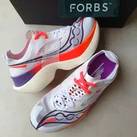 Saucony Endorphin Elite White Vizired || orange purple red