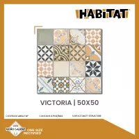 Habitat Victoria 50x50 Keramik Lantai Motif Tegel Vintage Matt