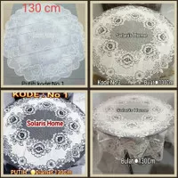 Taplak Meja Bulat bundar Kain Renda Bunga Rose diameter 130Cm