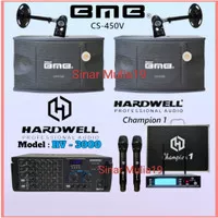 Paket Karaoke Speaker BMB 10 inch Original Amplifier Hardwell RV 3000