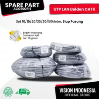 Kabel UTP LAN Belden CAT6 CAT 6 Set 10/15/20/25/30/40/50M Meter Siap Pasang