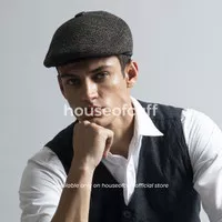 Houseofcuff Topi Painter Baret Hat Flatcap Button Dot Black