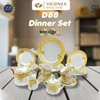 Vicenza Dinner Set Perangkat Makan Piring Gelas D88 Motif Lily