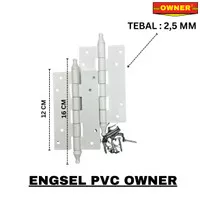 Engsel PVC Per Pasang Owner 4 Inch Plastik Engsel Pintu Plastik Pvc Putih Kamar Mandi