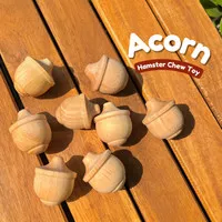 Acorn Hamster Chew Toy | Biji Gigitan Hamster Natural Kayu | Mainan Hamster Kayu