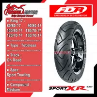 (Kargo) FDR Sport XR Evo Ring 17 Tubeless All Size Sport Touring - Ban Motor Bebek/Sport Tubles (Ukuran 80/80-17, 90/80-17, 100/80-17, 110/70-17, 120/70-17, 130/70-17)