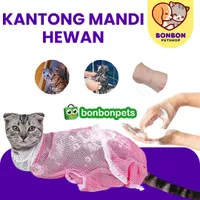 Kucing Pet Grooming Bag Pet Shower Bath Tas Kantong Jaring Kucing Grooming Kantong Mandi Hewan