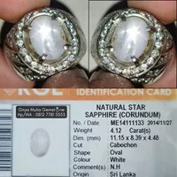 Natural White Star Sapphire Caylon NTe Memo SkyLab Set In Ring Silver