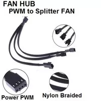 Kabel PWM FAN Splitter 4pin SYS FAN MOBO to 3Pin/4Pin Soket FAN Casing