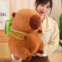 35cm Fluffy Capybarra Plush Doll Kawaii Capybara Stuffed Animals Capybara Tas Kura Kura Lucu dan Gemoy Hadiah Ulang Tahun Anak