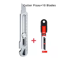 Cutter Pisau 18mm Cutter Besi Stainless Besar 10pc Pisau Set Cutter Pisau Pemotong Kertas