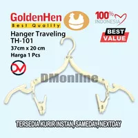 Hanger Lipat Jepit / Traveling Hanger / Gantungan Baju Lipat Golden Hen TH-101