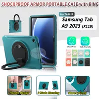 Samsung Galaxy Tab A9 8.7 8,7 Inch 2023 Tablet Wifi LTE X110 X115 Ring Armor Hard Soft Case Casing Cover Sarung Kesing Hardcase Softcase Stand Standing Warna Lucu Anak Kid Kids