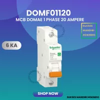 MCB 1 Phase 20 Ampere 1p 20a 1pole Schneider Domae Baru 6kA ORI SNI