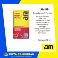 AM 86 PREMIUM SKIMCOAT 40 kg Acian di atas Beton & Plester