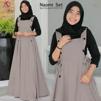 New Naomi Set Setelan Overall Dress Wanita Remaja Putri Modis Casual