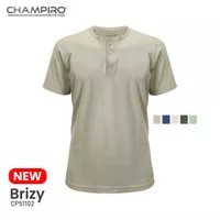 Champiro Prestige Brizy Kaos Santai Pria Kancing Lengan pendek Henley T-shirt Cotton Combed