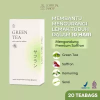 Kalon Teh Hijau Greentea Premium Saffron | Teh Diet Detok | Suplemen Diet | Pelangsing Herbal | Kalon Greentea | Paket 3 Box