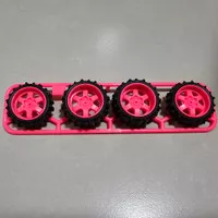 Tamiya Mini 4WD Part - Velg Large 6 Spoke w/ Spike Tire - Loose Part