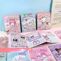 BUKU EDUKASI Stickers Book Account MaterialSanrio Mainan Edukasi Bongkar Pasang Busy Book Anak Quiet Book Sticker Buku Keluarga Sanrio Melodi Hello Kitty Kuromi Cinnamoroll Pompompurin Pochacco [KRJ-AE]