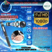 Smart Spy Camera Pen Pulpen V7 Camcorder Kamera Mikro SD Saku Pocket Hidden Spycam Perekam Vidio Poto Audio Voice Recorder Voice Recorder HD 1080P Spycam Camera Ballpoint Pengintai Mata mata Rahasia CCTV Mini Tersembunyi Back Clip Pencam Web Cam Unik