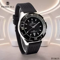 PIERRE JILL 0619 JAM TANGAN SPORT PRIA TALI SILIKON ANTI AIR ORIGINAL