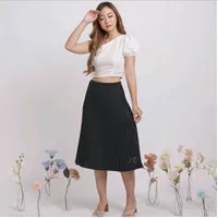 R712 ROK PLISKET PENDEK JERSEY KOREA WANITA MURAH