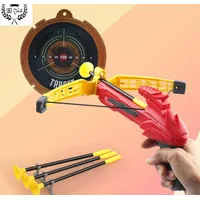 INSTAN MAINAN ANAK CROSSBOW PANAH BOWGUN PISTOL PANAH PELURU KARET TOYS ARROW LARIS