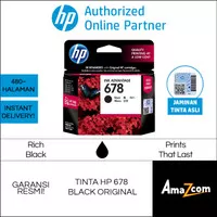 Tinta HP 678 Black / Hitam Ink Cartridge ( CZ107AA ) for Tinta Printer HP 1515 2515 2545 2645 3545 4515 4645