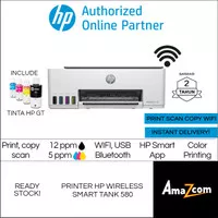 Printer HP 580 Smart Tank All In One Printer Wireless Wifi Bluetooth Garansi Resmi HP GT53 GT52