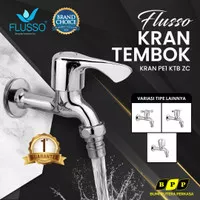 KRAN Tembok 1/2 inch Krom Jantung Kuningan FLUSSO | Kran Tembok | Kran Air Kamar Mandi | Kran Taman | 594 | 654 | 601 | 659