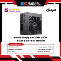 Power Supply ENLIGHT 550W Black Silver Full Modular 80+ Bronze Certification