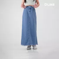 Bawahan Muslim Rok Span Jeans Rawis Panjang Wanita Jasmine Skirt DLINE