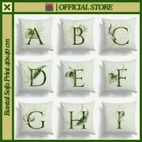 Bantal Sofa Alphabet / Huruf A-R Motif Daun / Leaves